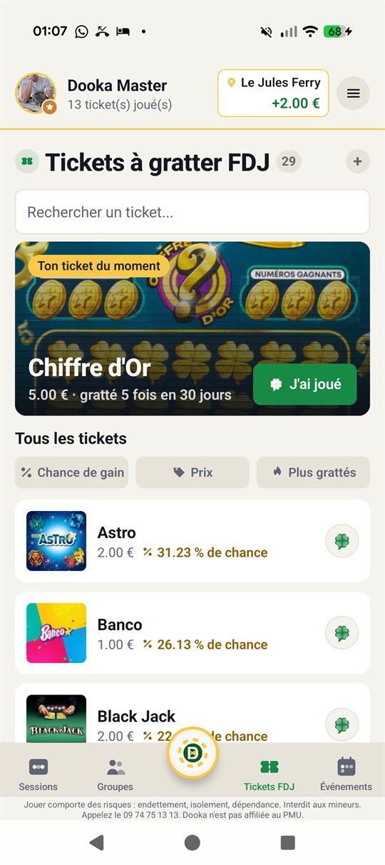 Les tickets à gratter FDJ dans Dooka